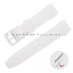 Colorful Silicone Sport Watch Strap - Rubber Replacement Wrist Band Accessories - 17mm (Translucent)