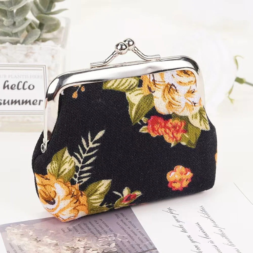 1PCS Fashion Rose Coin Purses Holder Women Mini Change Wallets Girl Money Bag Coin Bag Children Zipper Small Pouch Key Pockets