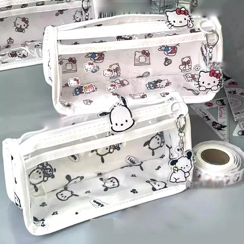 

6 шт./партия, прозрачный пенал Sanrio с кошкой