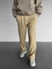 Men's new business casual solid color waffle rope straight jogging pants suitable for shopping and casual pants 3