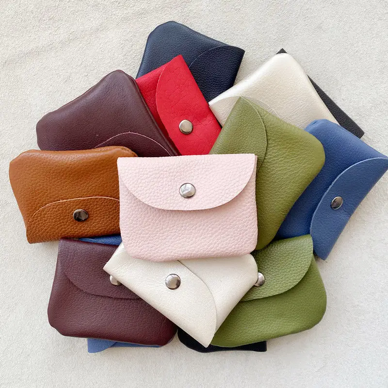 

1pc11 * 8.5cm Compact Change Bag for Women and Men Bank Card/coins/jewelry/lipstick Buckle Bag Earphone Leather Card Bag