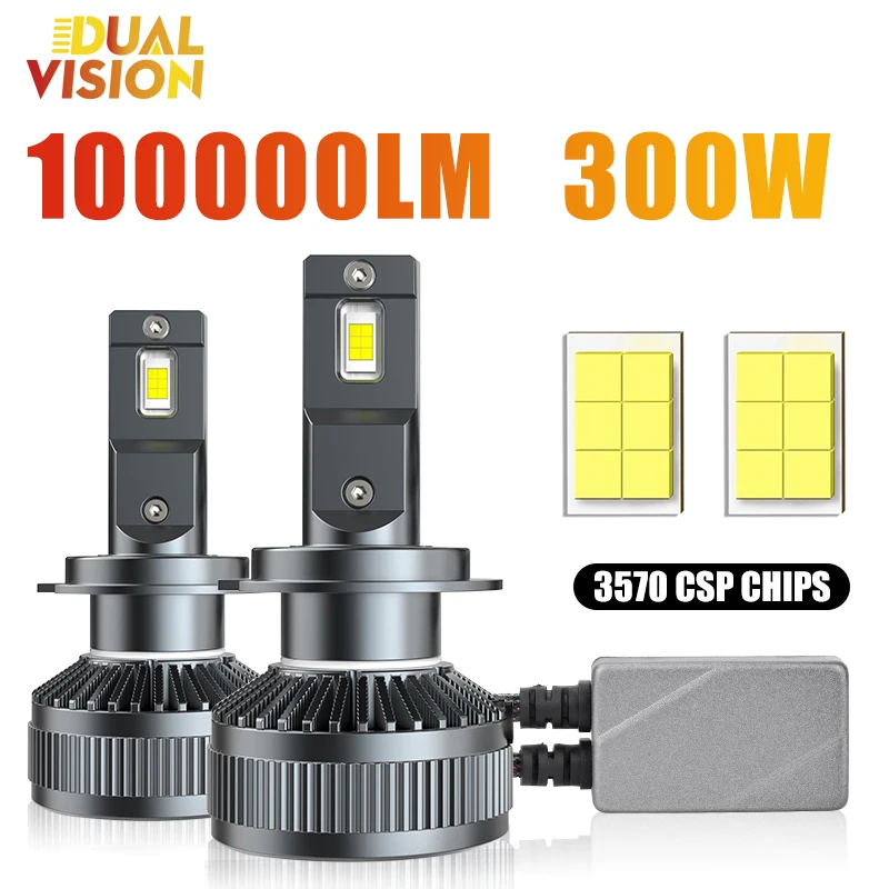 

H7 LED Canbus 100000LM LED H4 H11 H1 H8 HB3 9005 HB4 9006 H9 9012 HIR2 H16JP 6000K 4300K Fog Light Truck Bus Auto Lights 12V 24V