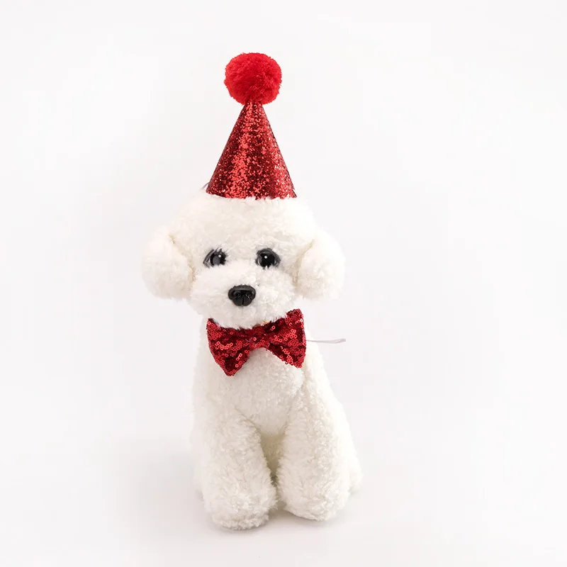 Cappello Compleanno Per Cani TGUS - Con Paillettes Rosa, Regolabile, Per Feste Animali Domestici