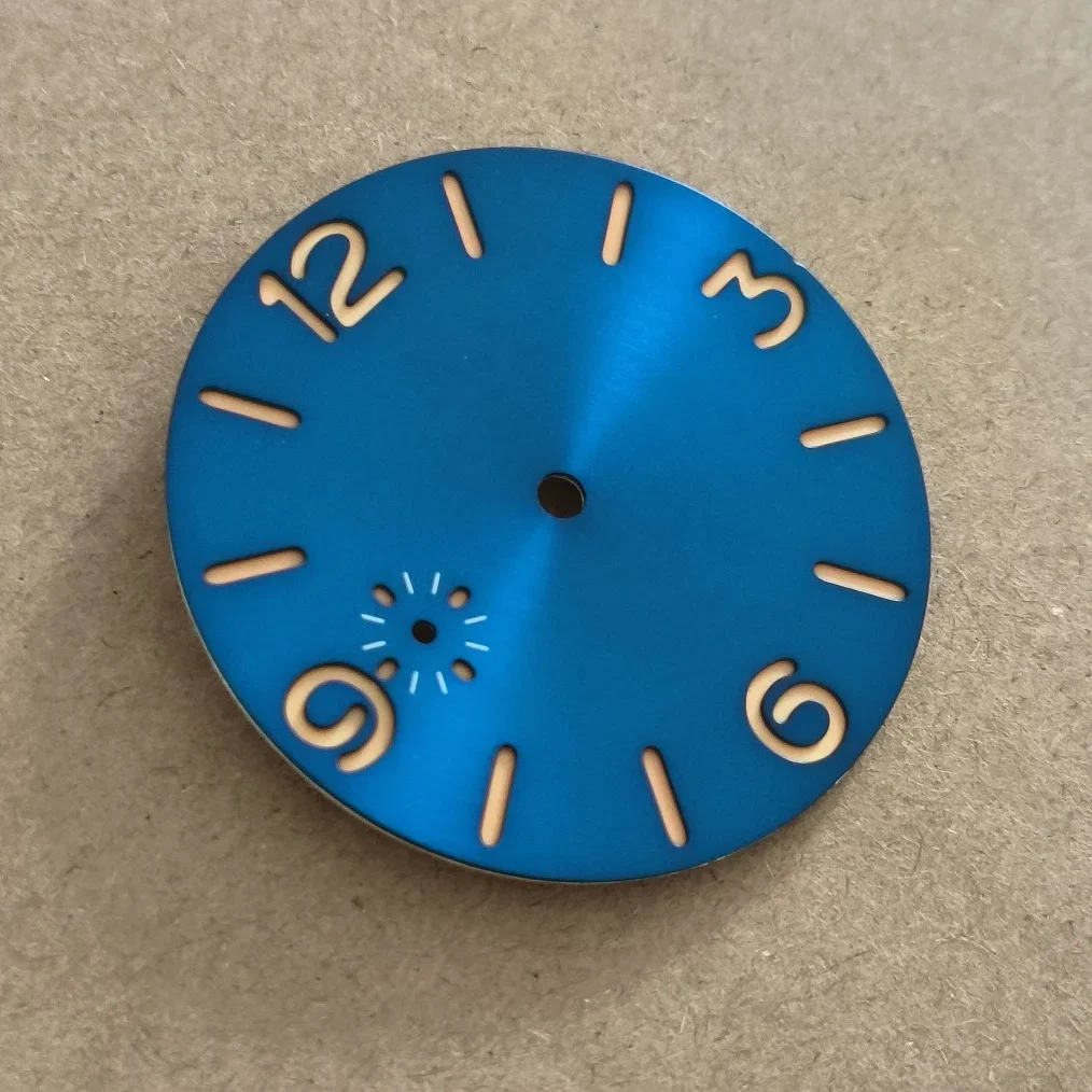 Watch parts Watch dial 39mm Sandwich blue dial Thickness 0.8mm Suitable for ST3600 ETA6497 movement Green luminous