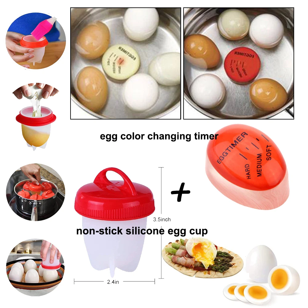 Silicone Perfect Hard Soft Boiled Eggs Maker Set