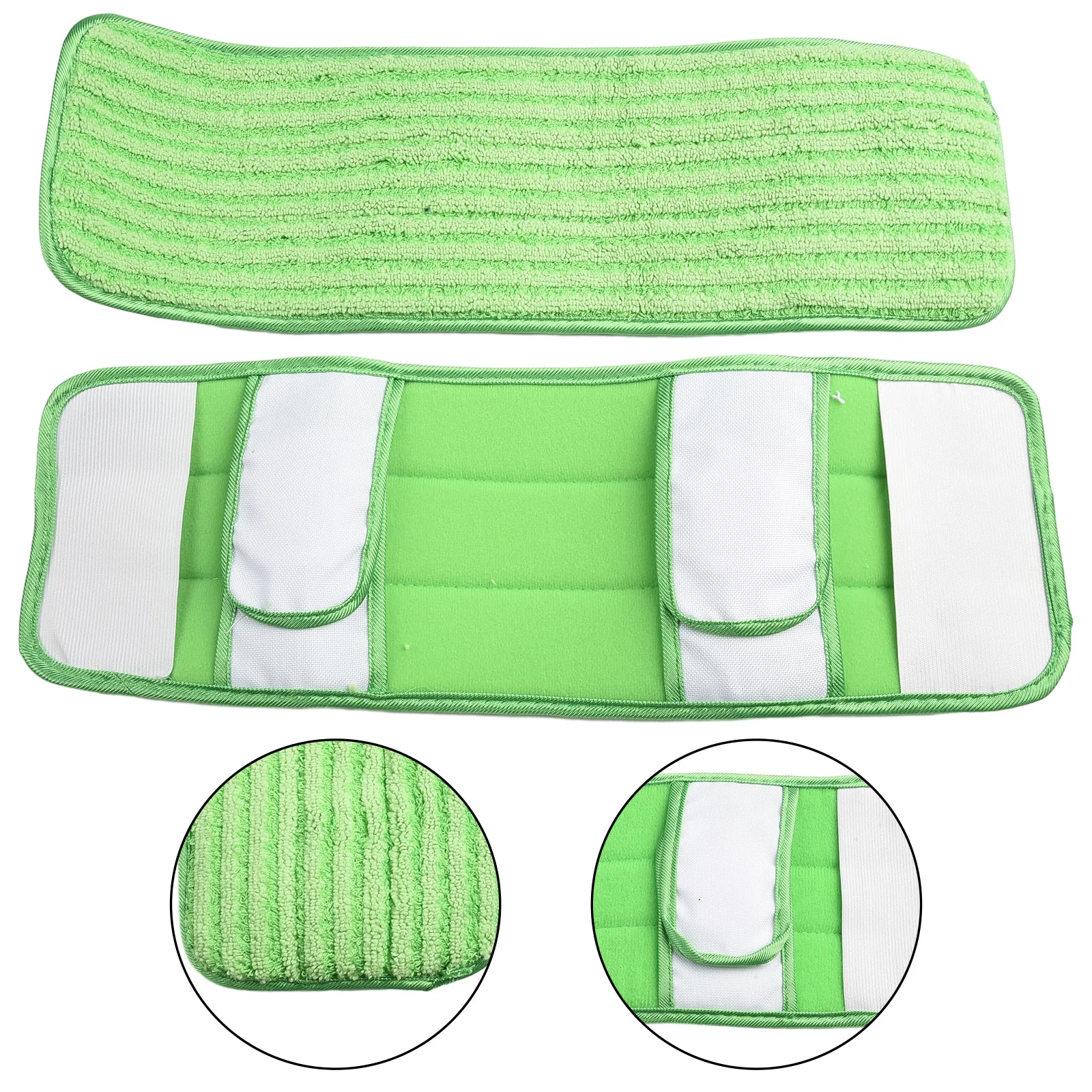 

Brand New None Mop Pad Mop Mat Green Microfiber Mop Pads Refill Wet Dry Reusable WASHABLE 30.5*15cm Cleaning Pad