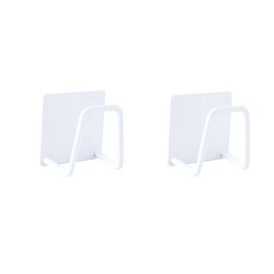 Stainless Steel Self-Adhesive Sponge Holder and Drain Drying Rack Organizer (White-2PCS)