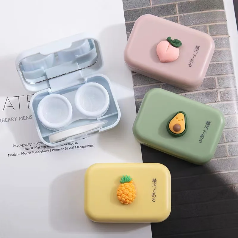 1PC Fruit PatternContact Lenses Box Small and Lightweight Suitable for Business Travel Contact Lens Storage Box KSSEYE