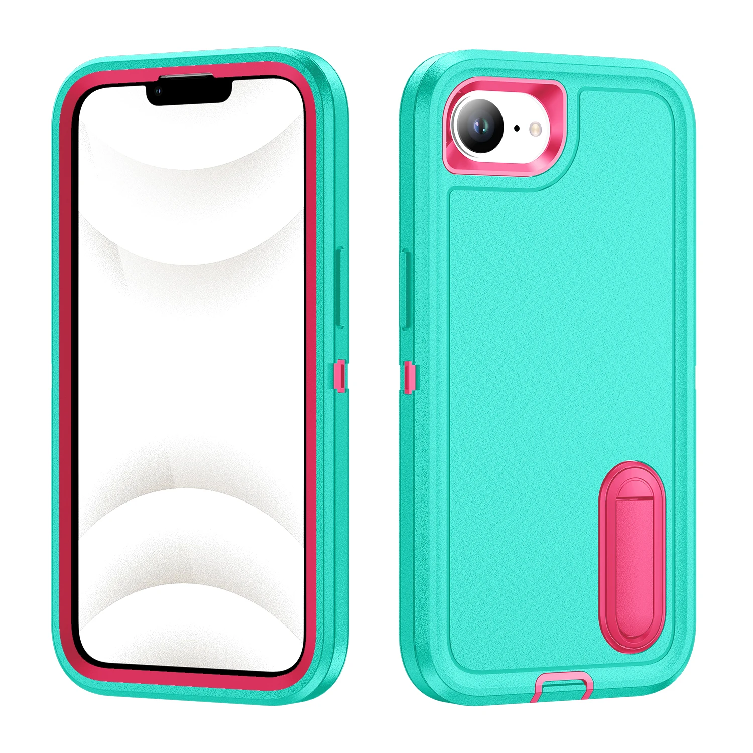 Heavy Duty Shockproof Kickstand Matte Dual-Layer Hard Back Case Cover