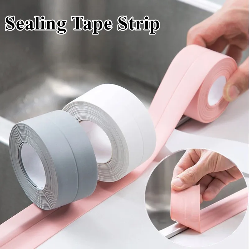 Bathroom Sink Bath Sealing Tape Strip PVC Adhesive Waterproof Wall Sticker  For Bathroom Kitchen Tile Crack Repair Self Adhesive