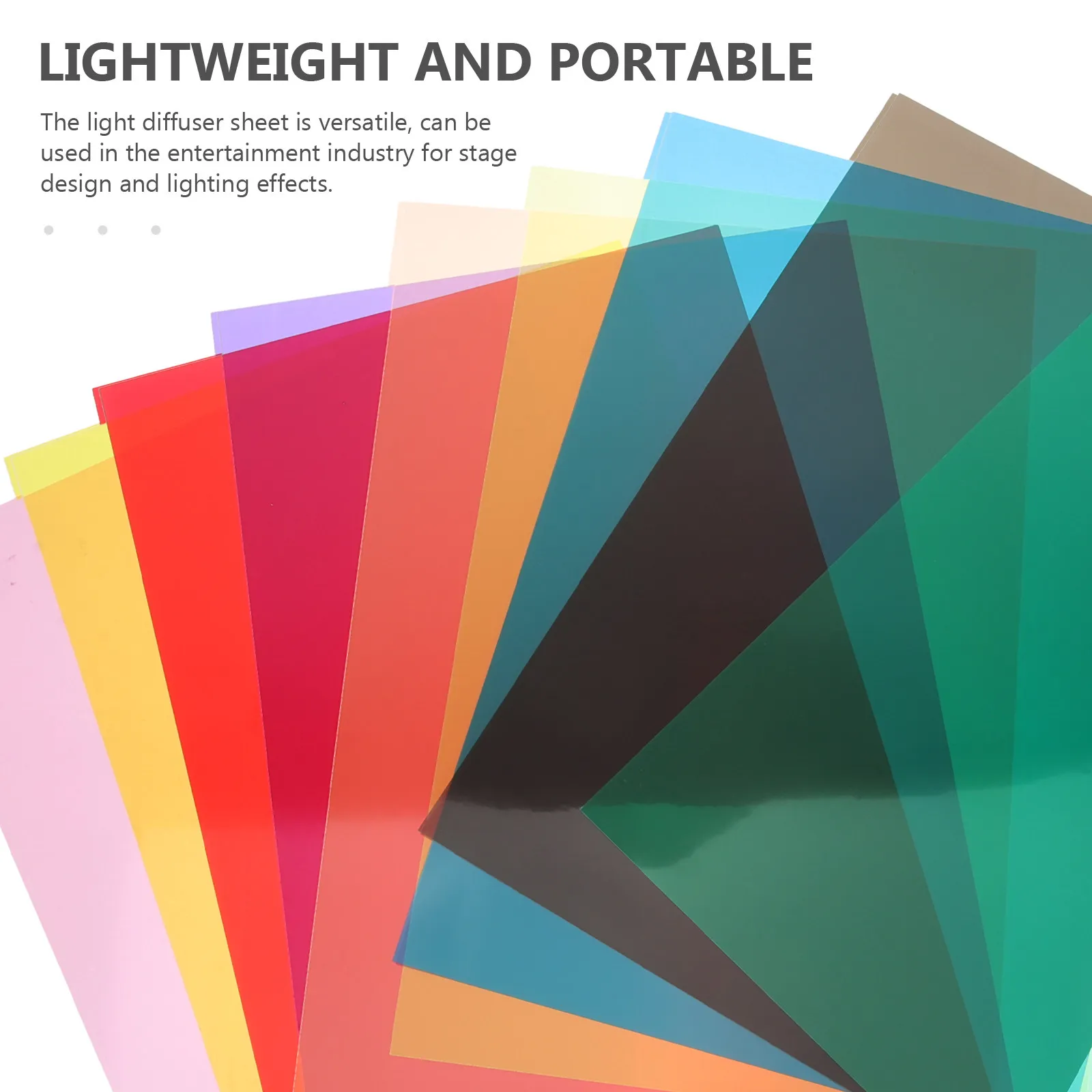 9개의 컬러 PVC 라이트 디퓨저 시트, 균일한 두께의 경량 견고 젤, 영화 스튜디오, 극장 조명용