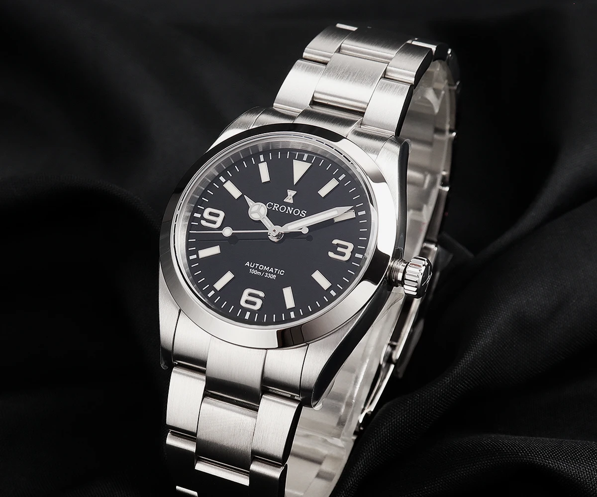 Cronos L6030M Mechanical Watch NH35 Automatic Movement Sapphire Glass 10Bar Waterproof BGW9 Luminous 39mm Vintage Watches 3