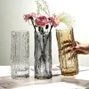 Nordic Minimalist Wind Glacier Vase Glass Transparent Flower Arrangement Rose Flower Living Room Dining Table Decoration Bottle 4