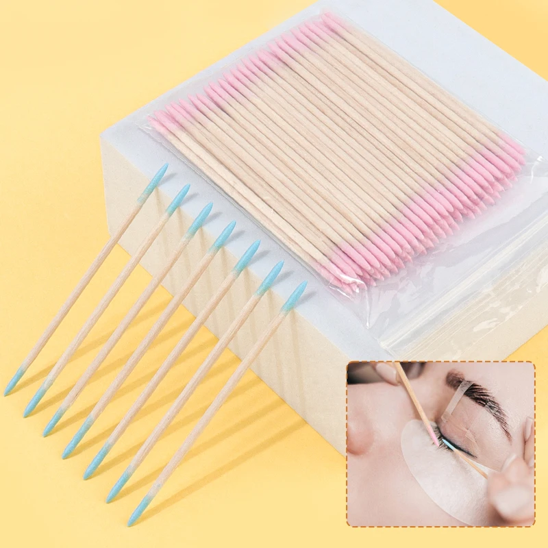 Description Picture 2 of item100Pcs Eyelash Extension Clean Makeup Brush Swab Lash Lift Glue Remover Applicators Beauty Microblading Cleaning Micro Brushes
