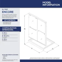 36 in. D x 60 in. W x 78 3/4 in. H Bypass Shower Door in Oil Rubbed Bronze and Left Drain Biscuit Base Kit 2