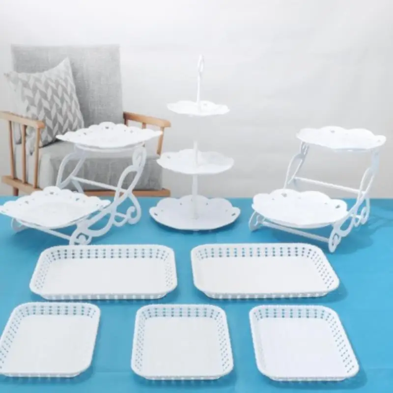 Cake Stand Dishes Cupcake Snacks Plates Plastic Candy Living Room Home Three-layer Fruit Plate Creative Modern Basket