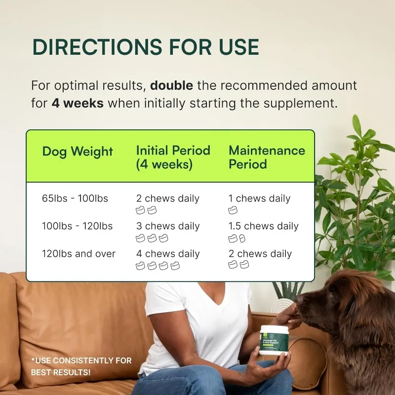 Chewable Dog Hip & Joint Supplement-Glucosamine & Chondroitin Chews-Dog Joint Supplements