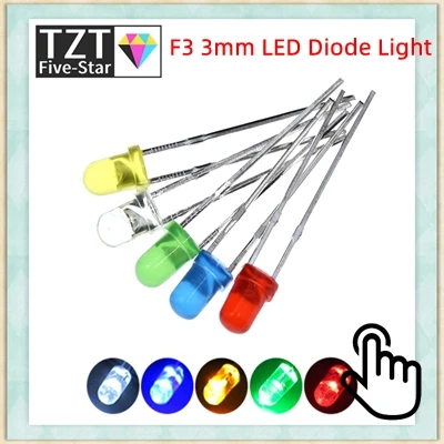 10/100PCS NEUE F8 8mm 0,5 W 3,0-3,2 V Stroh hut LED Weiß Super helle LED lampe Weitwinkel Transparente LED Lampe Strohhut LED – Detail 3