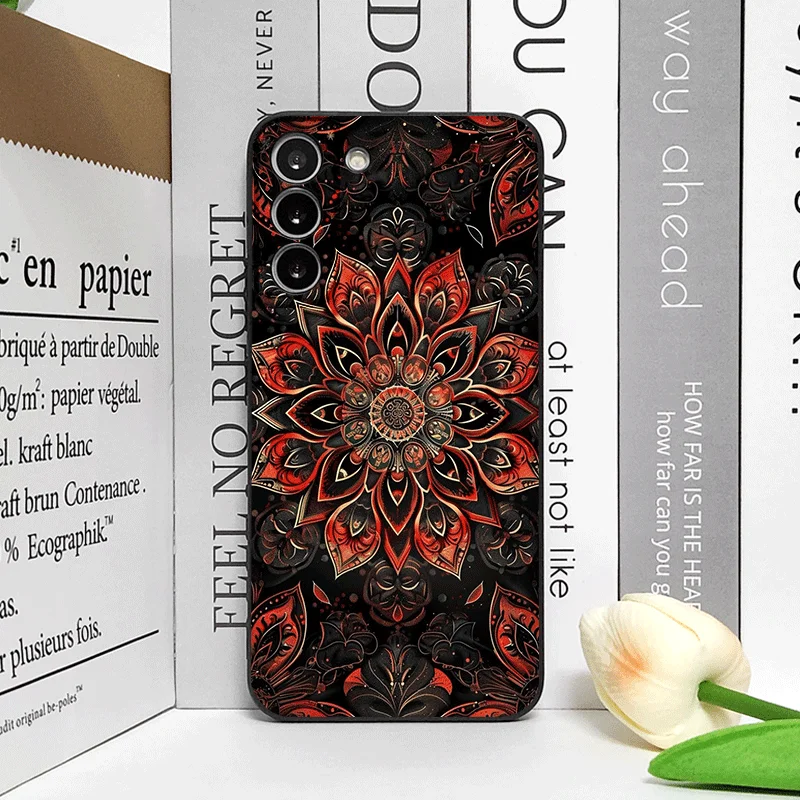 Vintage Mandala Lotus Flower Pattern Trendy Soft Phone Case