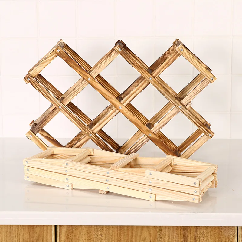 Wine Rack Wooden Wine Bottle Holders Creative Practical Collapsible Decorative Cabinet Display Storage Racks wine rack