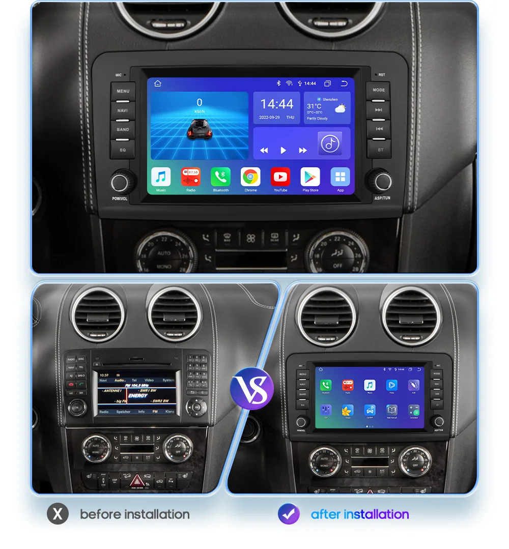 Hizpo 8nch Android All-in-One-Autoradio für Mercedes Benz M-Klasse W164 GL-Klasse X164 ML GL320 Stereo GPS Navigation Carplay DSP – Detail 6