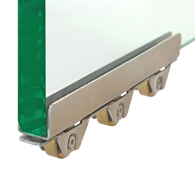 4PCS/Set Frameless Glass Door and Window Pulley 3 Copper Wheels For 8-10mm Thick Glass Sliding Glass Door Roller Assembly
