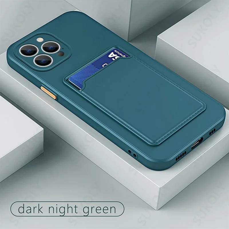 Luxus-Geldbörse mit Kartensteckplatz-Halter-Telefon-Kasten für iPhone 12 13 11 Pro Max X XR XS Max 7 8 Plus SE 2022 Weiche TPU-Geldbörse B_voghion.com