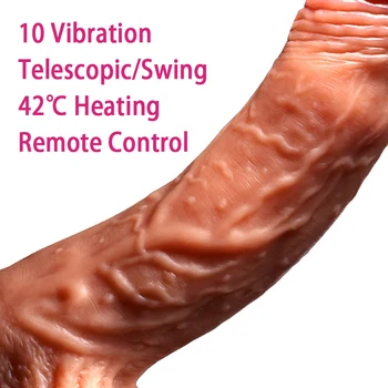 Big Dildo Vibrators for Women realistic penis heating telescopic Female Vibrator With Remote Control Masturbators Adult Sex Toys 1