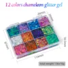 12 Color Festival Body Chunky Glitter Gel Face Hair Nail Eye Decoration Loose Sequins Holographic Glitter Sets 5