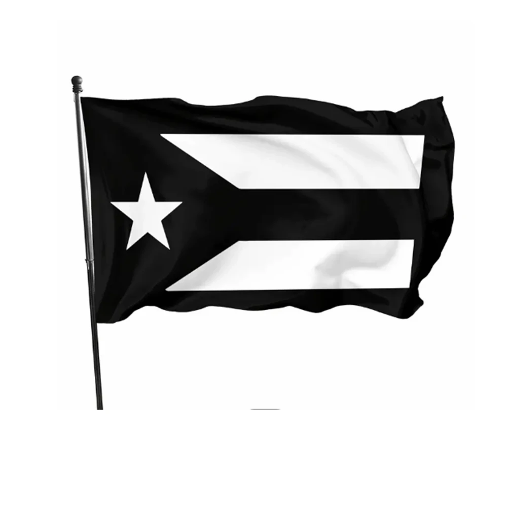 

Puerto Rican Flag Black And White Flag Adjustable Wall Mount Banner Outdoor Decor 90x150cm Polyester