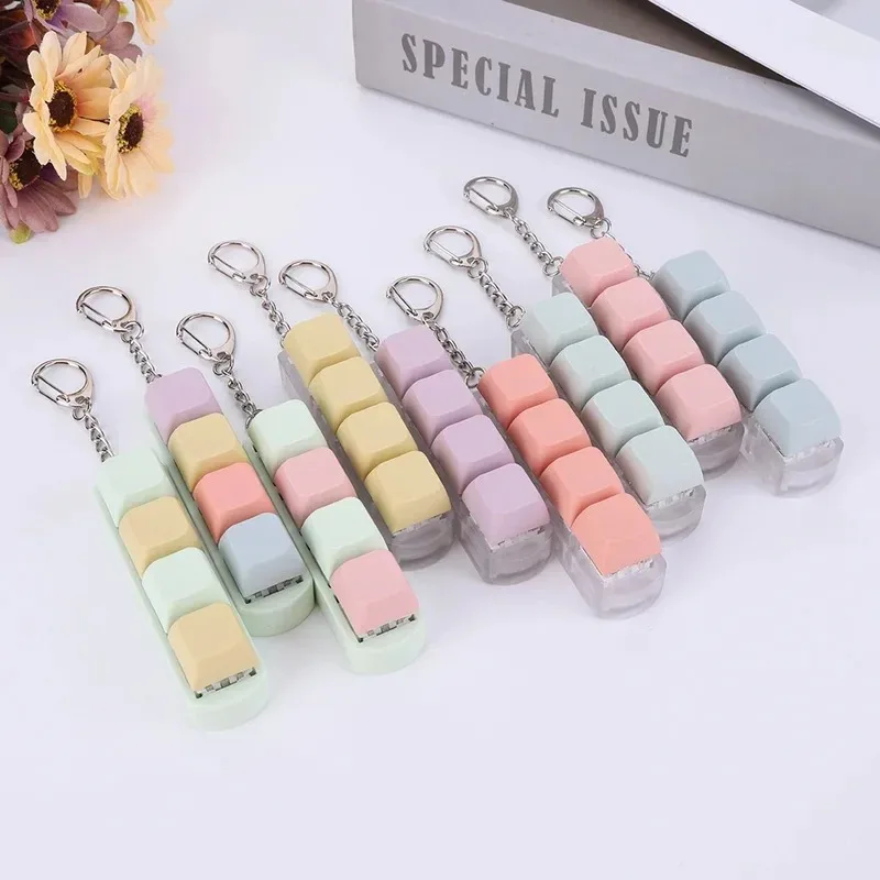 Keychain Set of 4 Mechanical Keyboard Stress Relief Fidget Toys for Adults