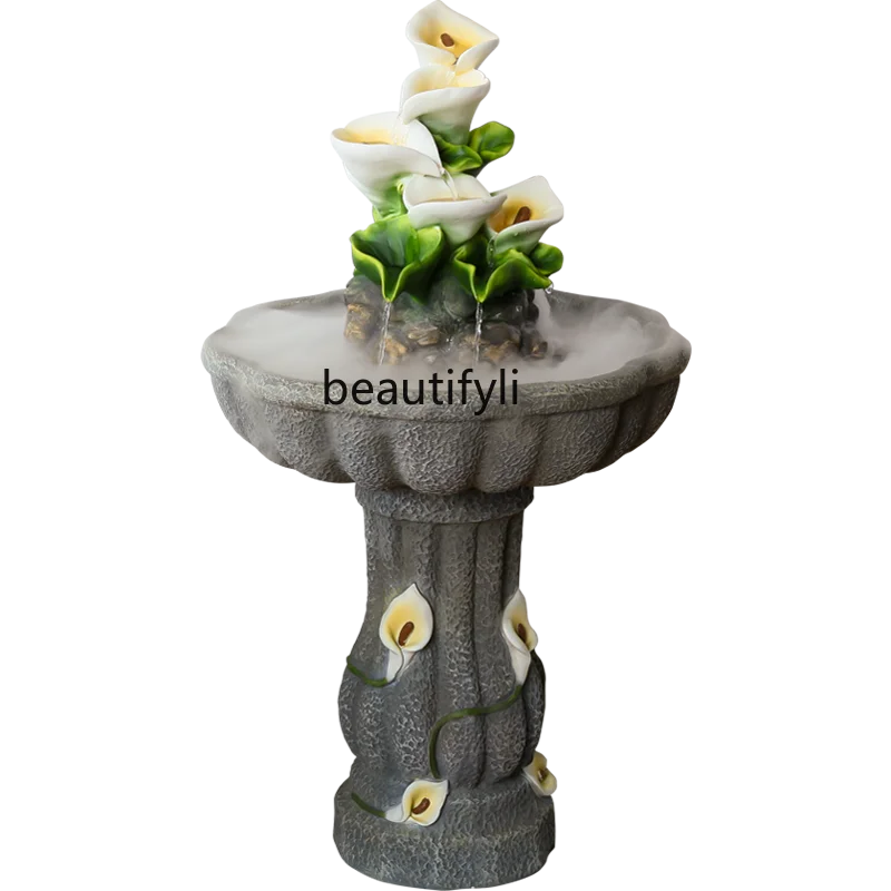 

Creative European-Style Large Floor Ornaments Home Furnishings Artificial Mountain and Fountain Living Room Decoration