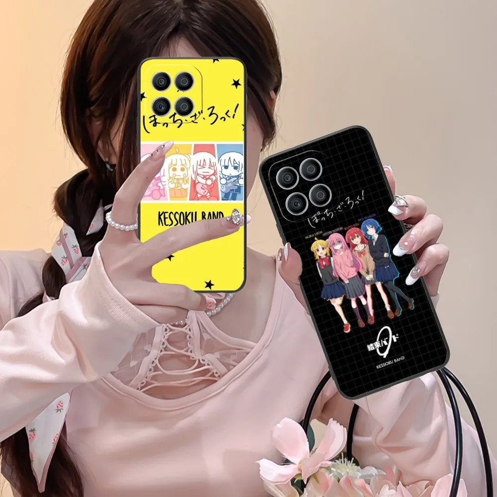 Bocchi Rock Girl Mobile Cell Phone Case For Huawei Honor 90 80 70 60 50 30 20 10 9 8 7 Pro C S Se Lite 5G Black Cover Funda