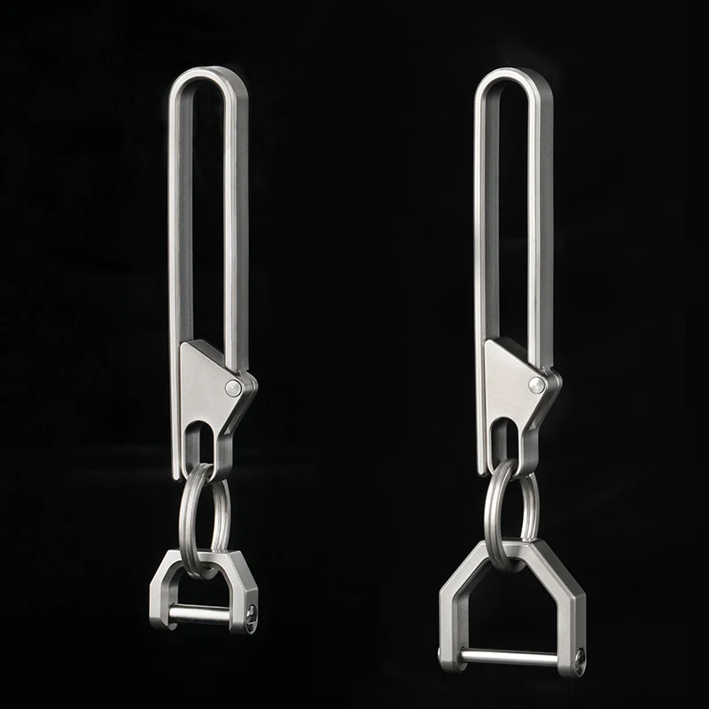 High Quality Titanium Alloy Belt Keychain Super Light Man Waist Hanging