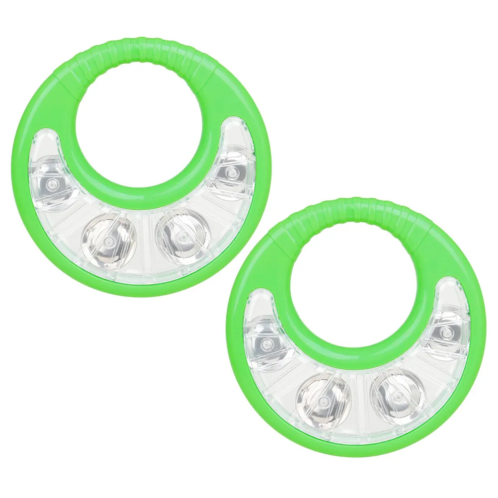 2Pcs 핸드 쉐이킹 탬버린 어린이 타악기 휴대용 드럼 링 음악 파티 호의품 교육용 악기