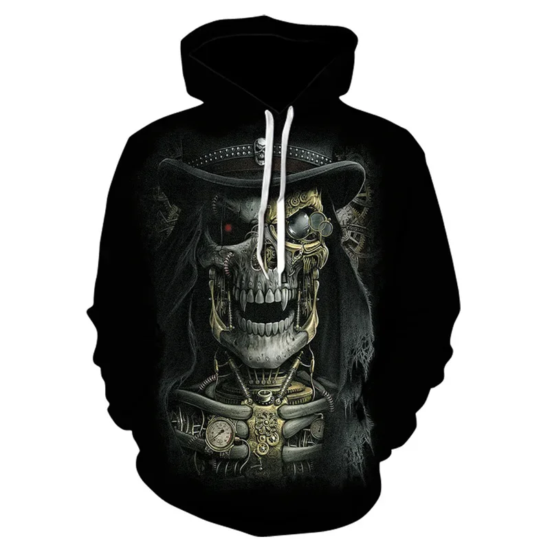 New Men's Hooded Street Trendy Hip-Hop Pullover Printed Sportswear Casual Harajuku Cool Autumn And Winter Clothing Hoodie.