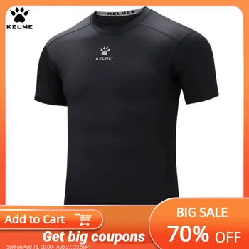 Kelme Sports t-shirt da uomo estate a maniche corte ad asciugatura rapida traspirante Running Football elastico stretto Fitness Suit