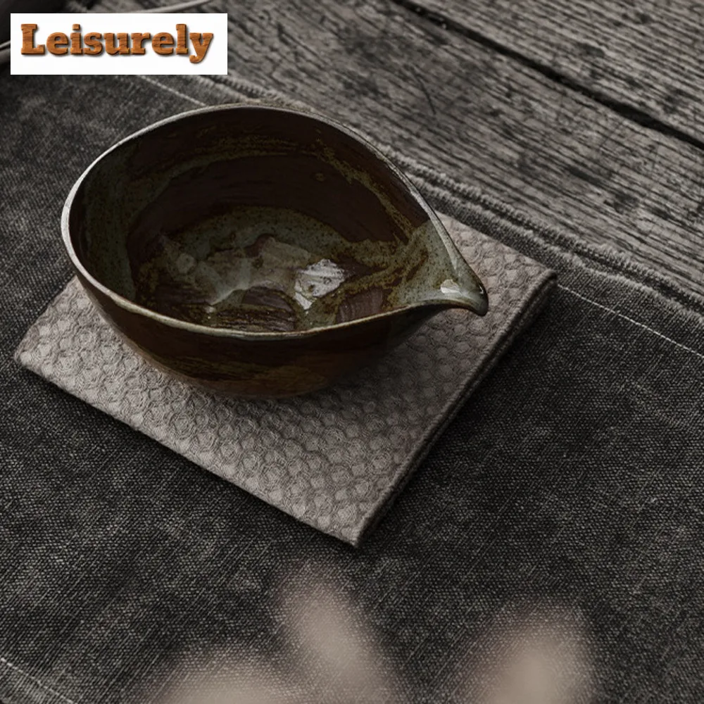 200ml Handmade Coarse Pottery Tea Pitcher Japanese Powder Yin Boat Tea Divider Cha Hai Justice Cup Kung Fu Teaware Supplies Gift