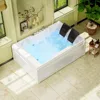 Whirlpool Tub,72" x 48" Jetted Bathtub for 2 Person, Hydro Massage & Chromatherapy,ETL Certified,3 Sided Apron,Acrylic 3
