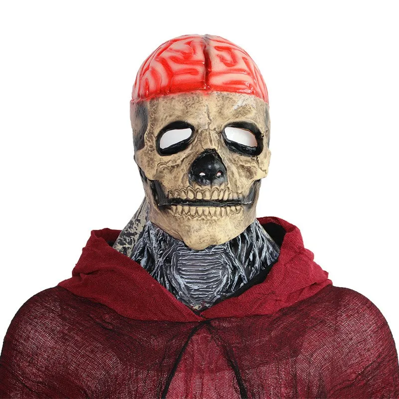 

Хэллоуин 3D ужас реальность Голова маска черепа страшная маска для косплея вечеринки искусственная кожа подвижная челюсть шлем украшение скелета