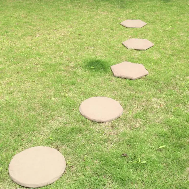 4pcs Garden Stepping Stones With Ground Stakes Garden Decoration Decorative Outdoor Walkway Stones For Park