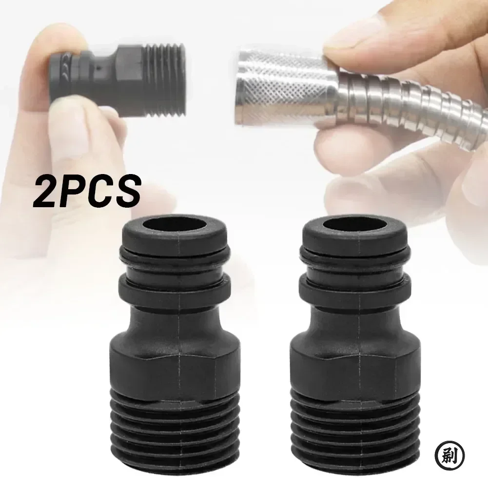 2PCS 2Threaded Tap Adapter Quick Connectors for Garden Hose Irrigation Pipe