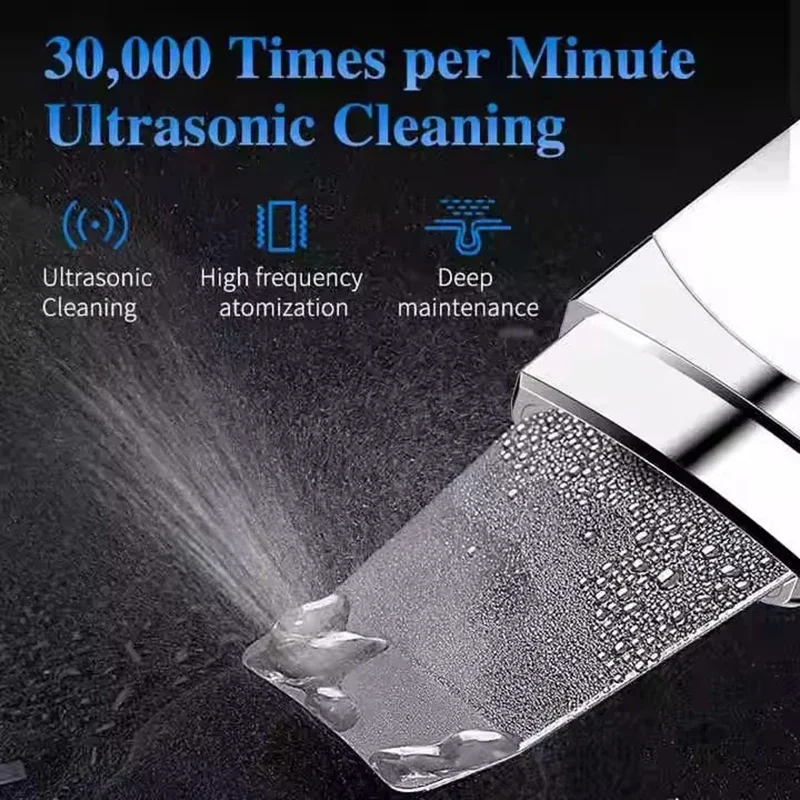 New Facial Ultrasonic Skin Scrubber Spatula Deep Face Cleaning Blackhead Remover Face Lift Machine Peeling Shovel Pore Cleaner