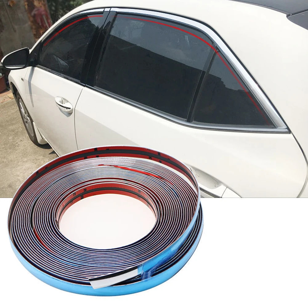 3m/5m Universal Auto Self Adhesive Side Door Chrome Strip Moulding Decoration Bumper Protector