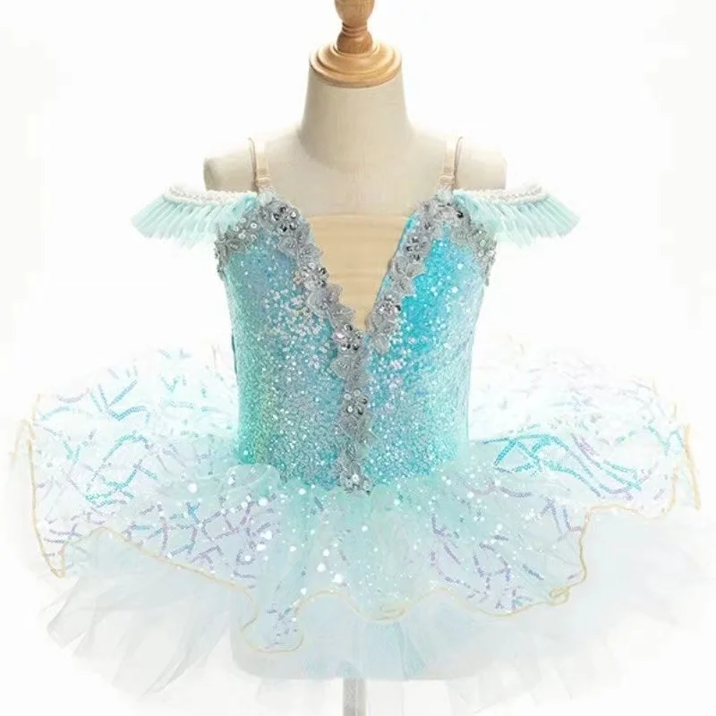 

Children Professional Ballet Dress Green Ballet Tutus Swan Lake Ballet Tutu Kids Costume Ballet Sleeping Beauty Performance Wear