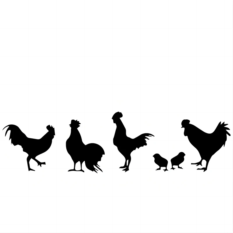 

Декоративная Виниловая наклейка на дверь с рисунком семьи куриц 17*4 см, веселая Личная наклейка на бампер