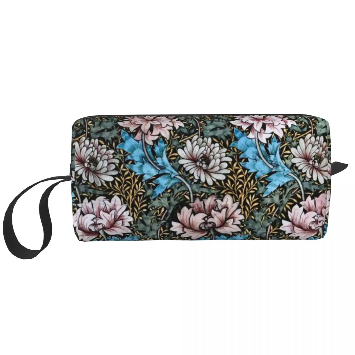 

Vintage William Morris Chrysanthemums Toiletry Bag Bohochic Floral Makeup Cosmetic Organizer Lady Beauty Storage Dopp Kit Box