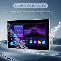 Autoradio Android Podofo 10,1 pouces avec écran rotatif 1DIN, lecteur MP5, Carplay sans fil, Bluetooth, radio AM RDS, récepteur FM, prise en charge de la caméra de recul 4