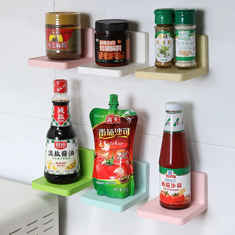 Bathroom Shelf Without Drilling Soap Dish Floating Shelves Plastic Kitchen Organizer Showe Rack  Kitchen Spong Storage Rack 5
