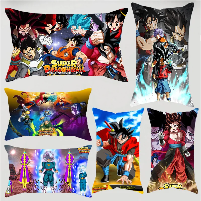

50*30CM Cartoon Dragon Ball Z Son Goku Printed Cushion Cover Anime Saiyan Vegeta Pillowcase Sofa Car Decoration Pillow Cases
